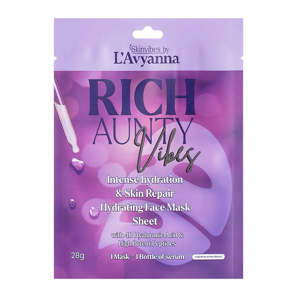 L_27Avyanna_20Rich_20Aunty_20Vibes_20Face_20Mask_20Sheet_2028g_a14deec8-245f-4f40-aa48-ab8bfe376560.jpg L'Avyanna Rich Aunty Vibes Face Mask Sheet 28g Pack of 4 - Image 1