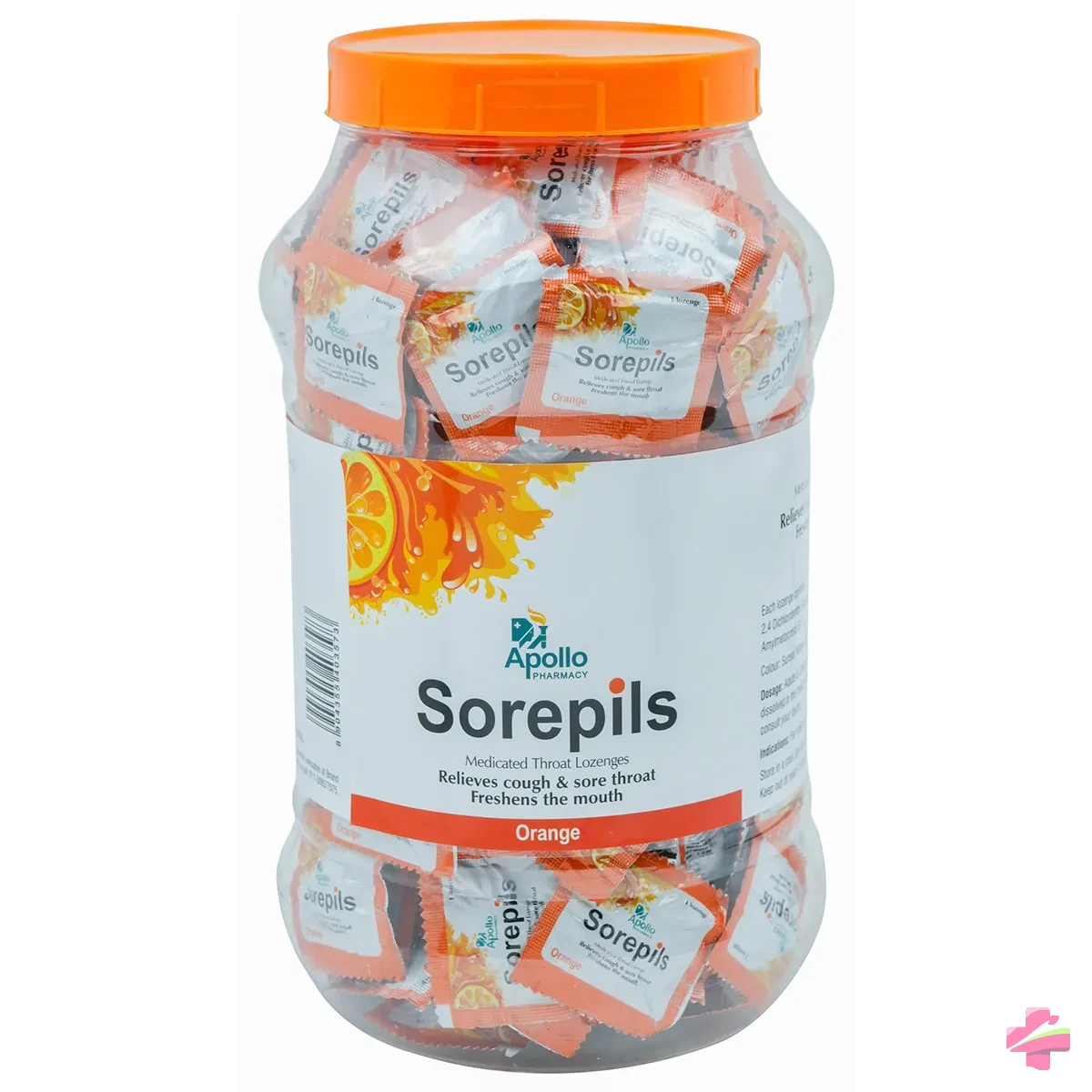 sorepils-lozenges-jar-orange-200-Fd1IcP_0 SOREPILS LOZENGES JAR (ORANGE) *200 - Image 1